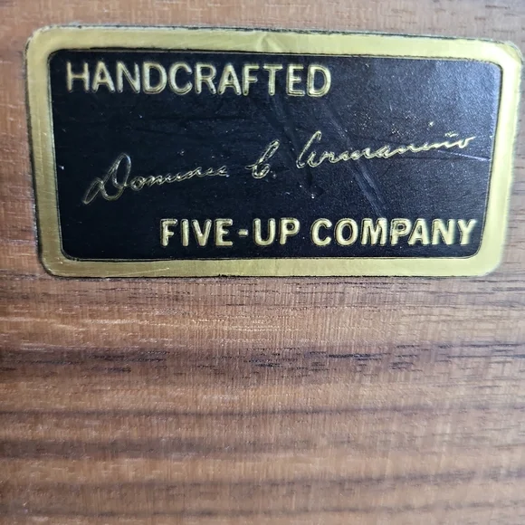 Handcrafted Dominic C. Armanino Five Up Co Dominos in Walnut Wood Box - Picture 8 of 16